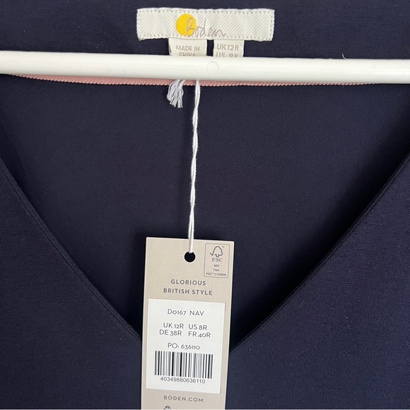 Boden Puff Shoulder Jersey Dress 8 NWT - Picture 5 of 6